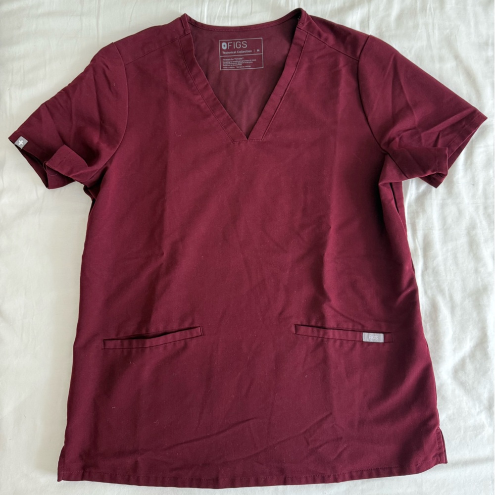 Figs Maroon Technical Collection Top